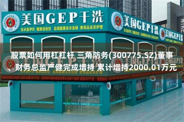 股票如何用杠杠杆 三角防务(300775.SZ)董事、财务总监严健完成增持 累计增持2000.01万元